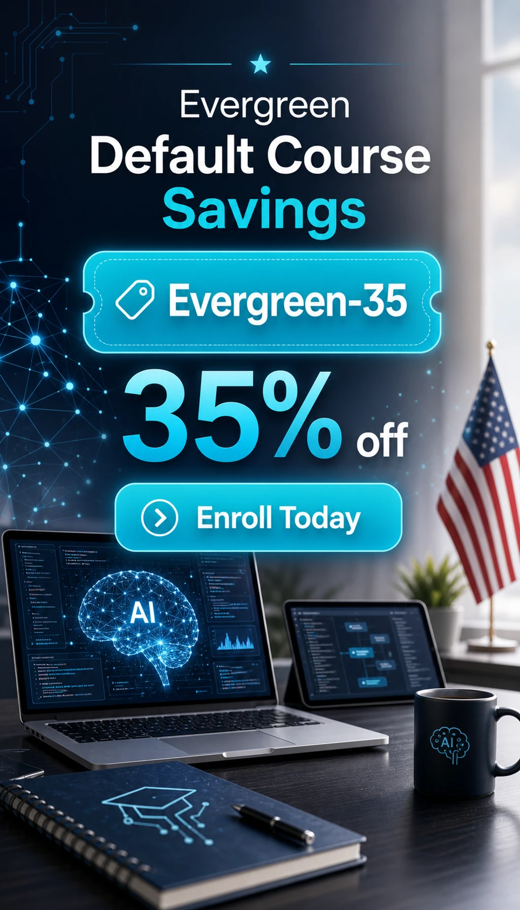 Evergreen Default campaign creative for Creative Course