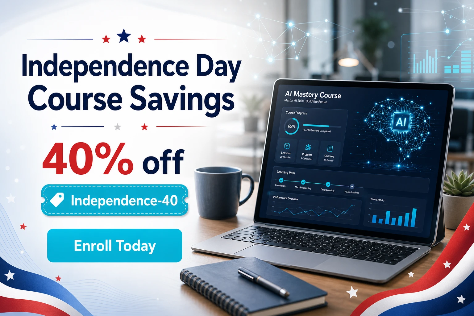 Independence Day campaign creative for Creative Course