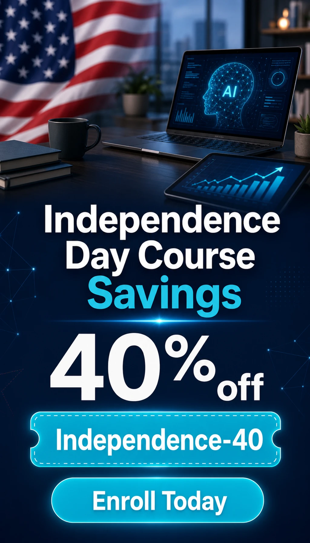 Independence Day campaign creative for Creative Course